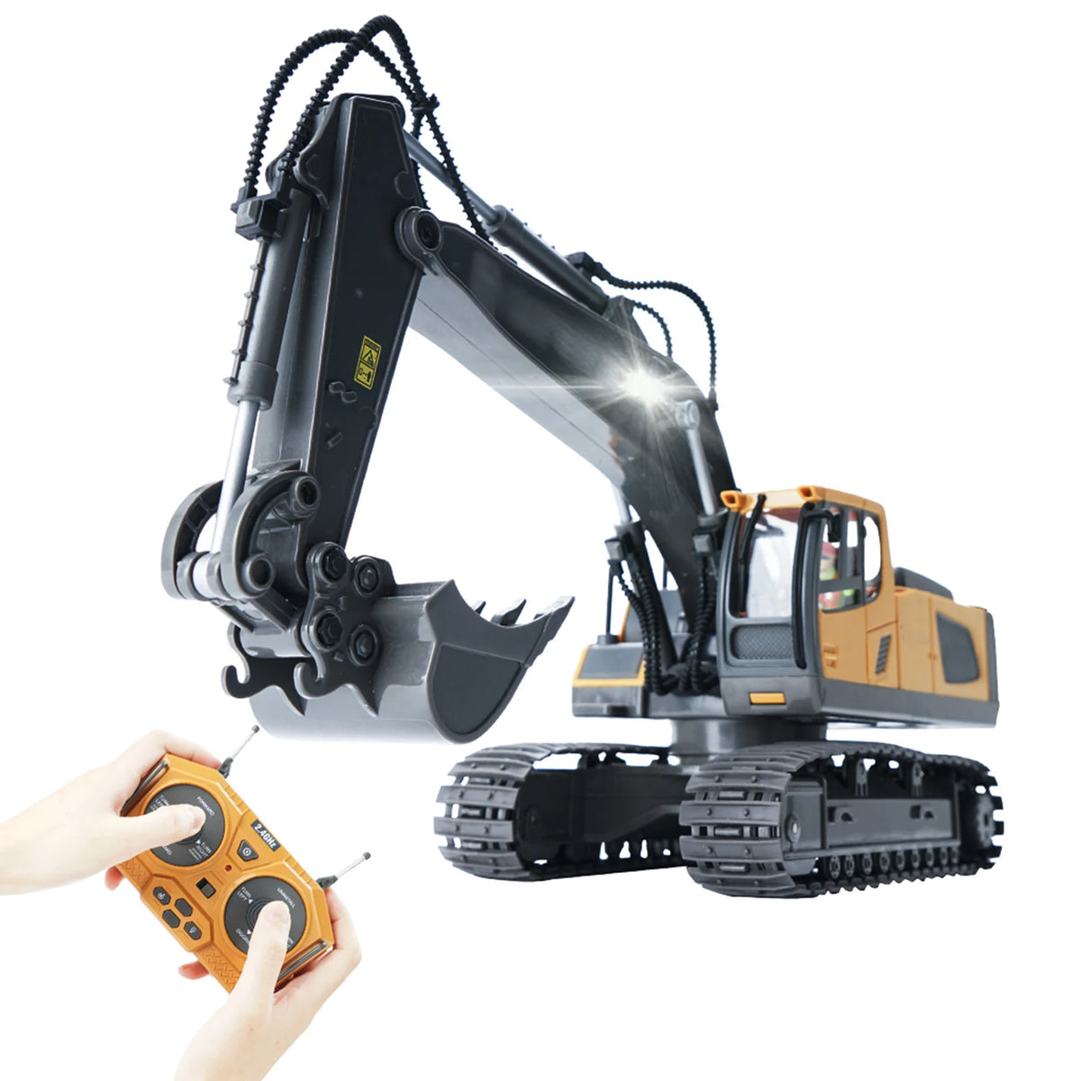 RC Excavator 1/20 2.4Ghz 11CH RC Construction Truck Engineering Vehicles Educational Toys for Kids with Light Music