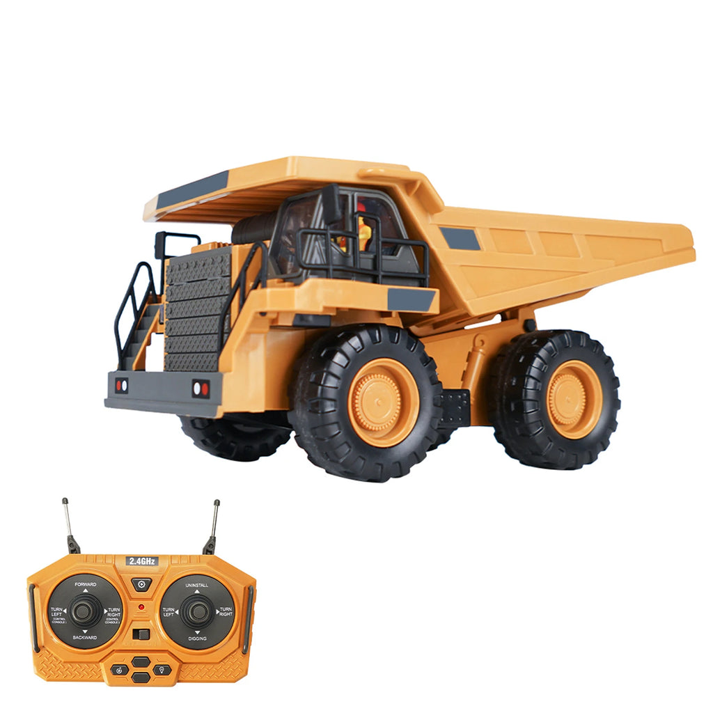 RC Excavator 1/20 2.4Ghz 11CH RC Construction Truck Engineering Vehicles Educational Toys for Kids with Light Music