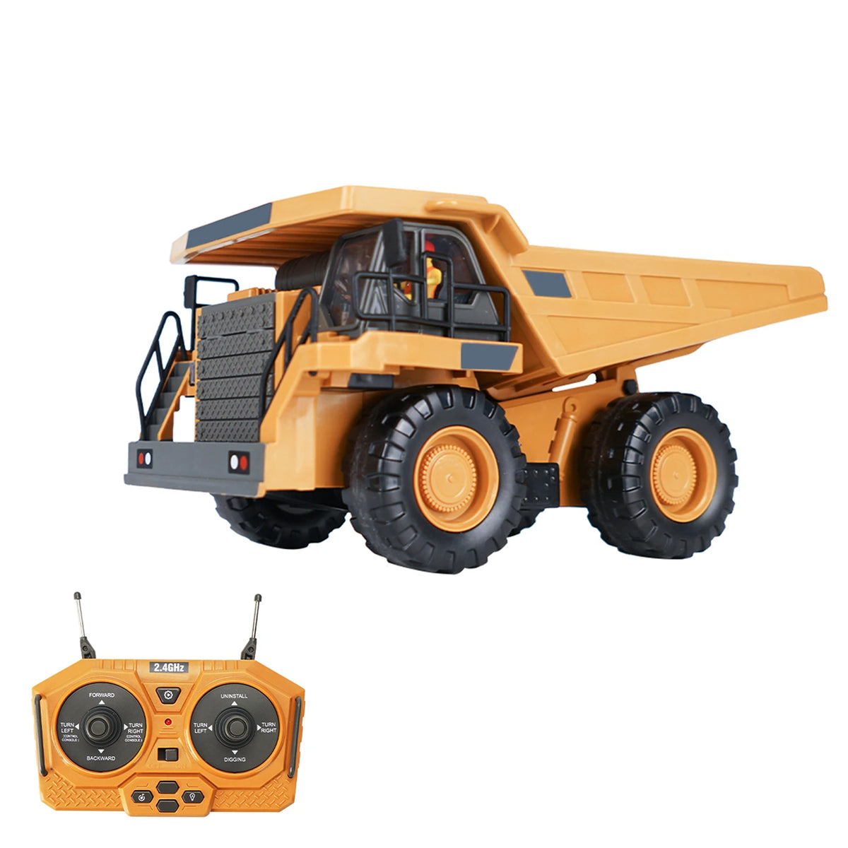 RC Excavator 1/20 2.4Ghz 11CH RC Construction Truck Engineering Vehicles Educational Toys for Kids with Light Music