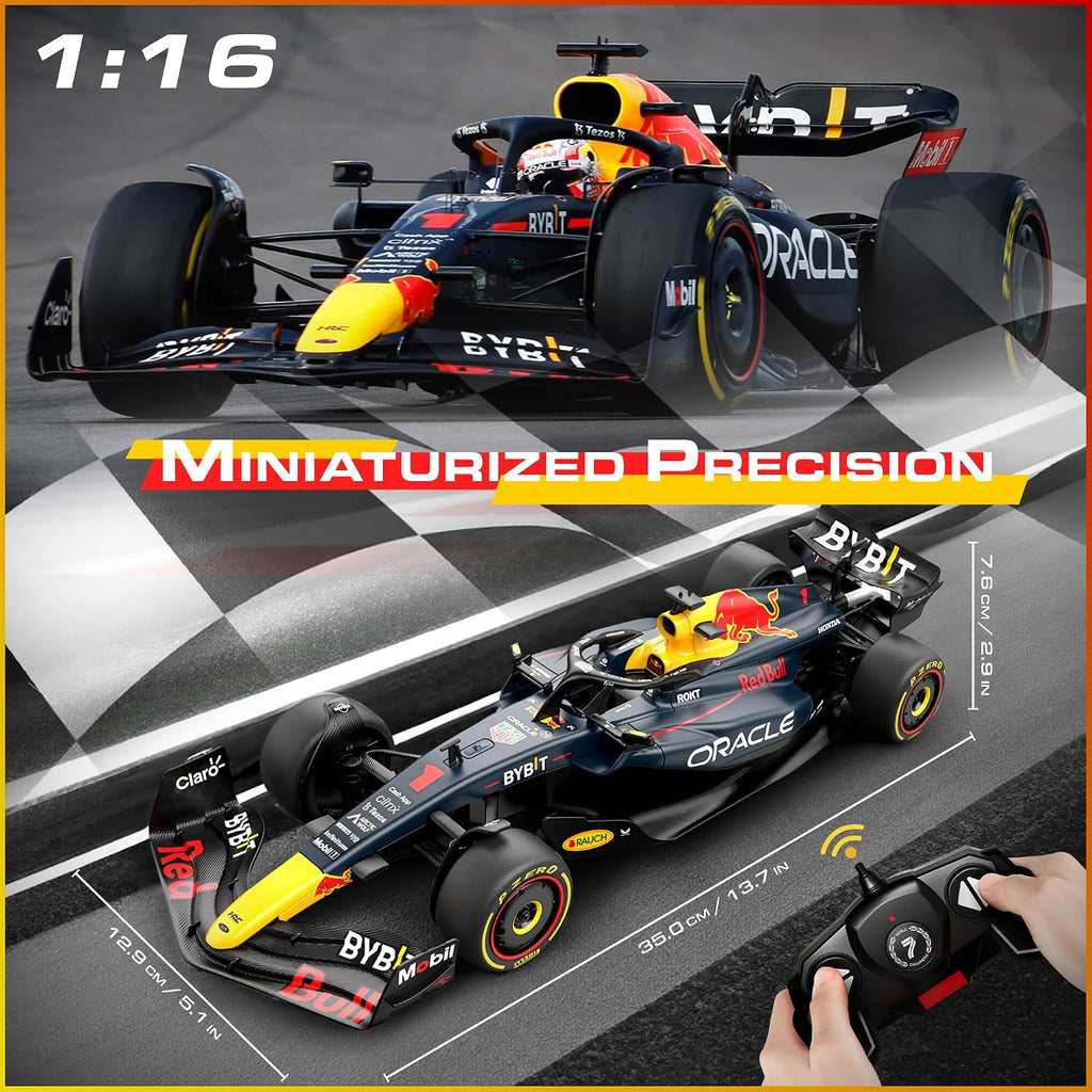Licensed Red Bull F1 RB19 RC Car Building Kit 1/16 Scale Supercar Assembly Set with Remote Controller, Licensed Model, 55 Pieces, STEM Kits for Kids and Adults, Ages 8+ (Redbull RB19)