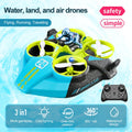 Mini RC Drone Altitude Hold Headless Mode 3 in 1 Sea Land Air Flight 2.4G Remote Control Quadcopter Boat RC Helicopter Toys