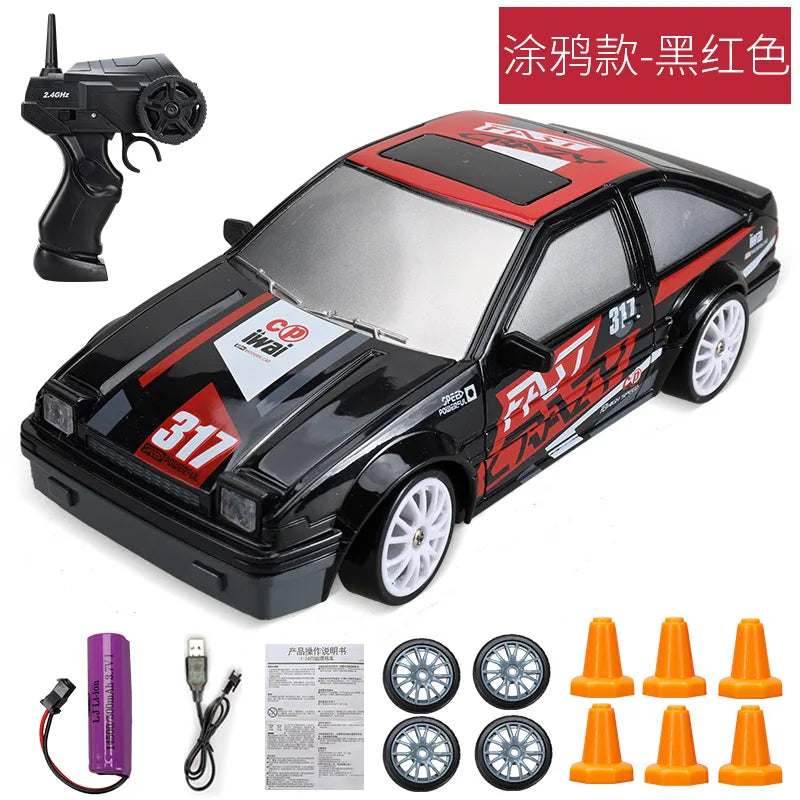 Remote Control 2.4G High Speed Drift Rc Car 4WD AE86 Model GTR Vehicle Car RC Toy Racing Cars Toy for Children Birthday Gift