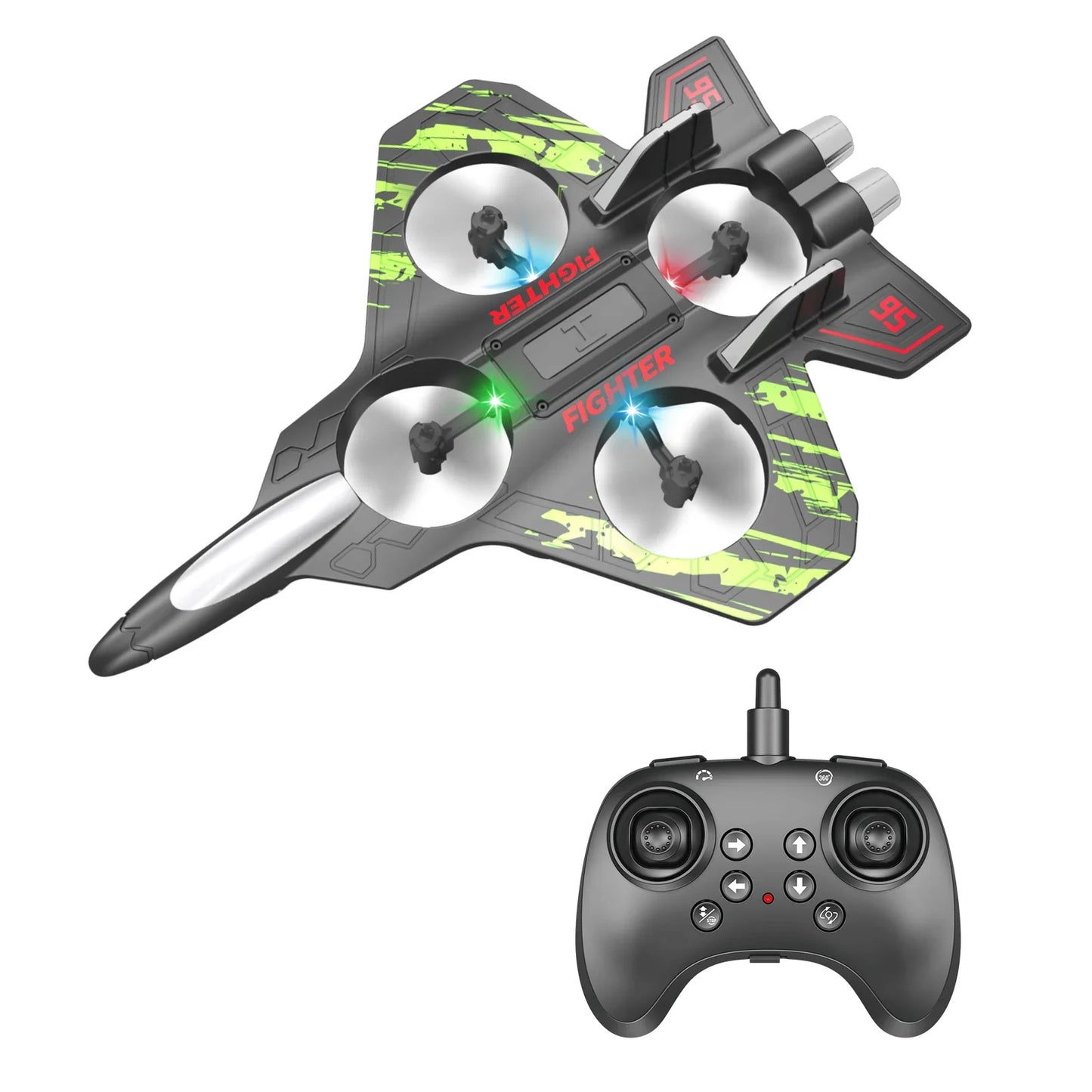 Glider Flying Helicopter RC Hobby Jet Plane 2.4G Stunt Remote Control Foam Fighter Airplane Toy with Light