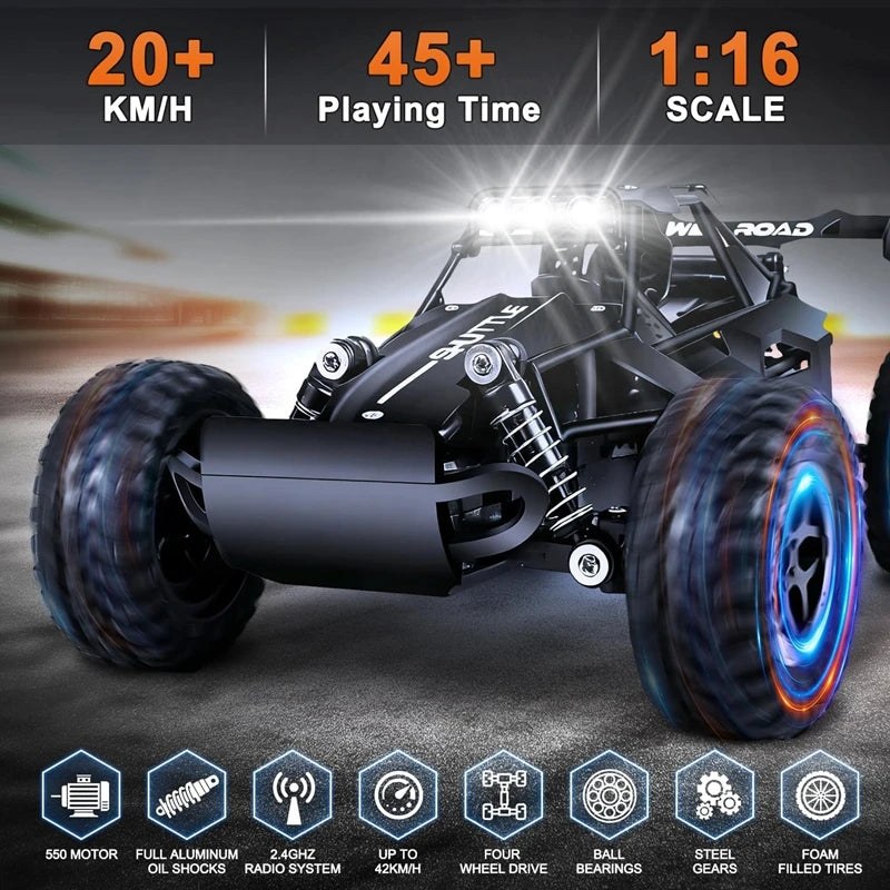 1:16 RC Car Remote Control Cars 2WD Radio Buggy Truck Drift Racing Climbing off Road Vehicle Outdoor Toy for Boy Kid Children