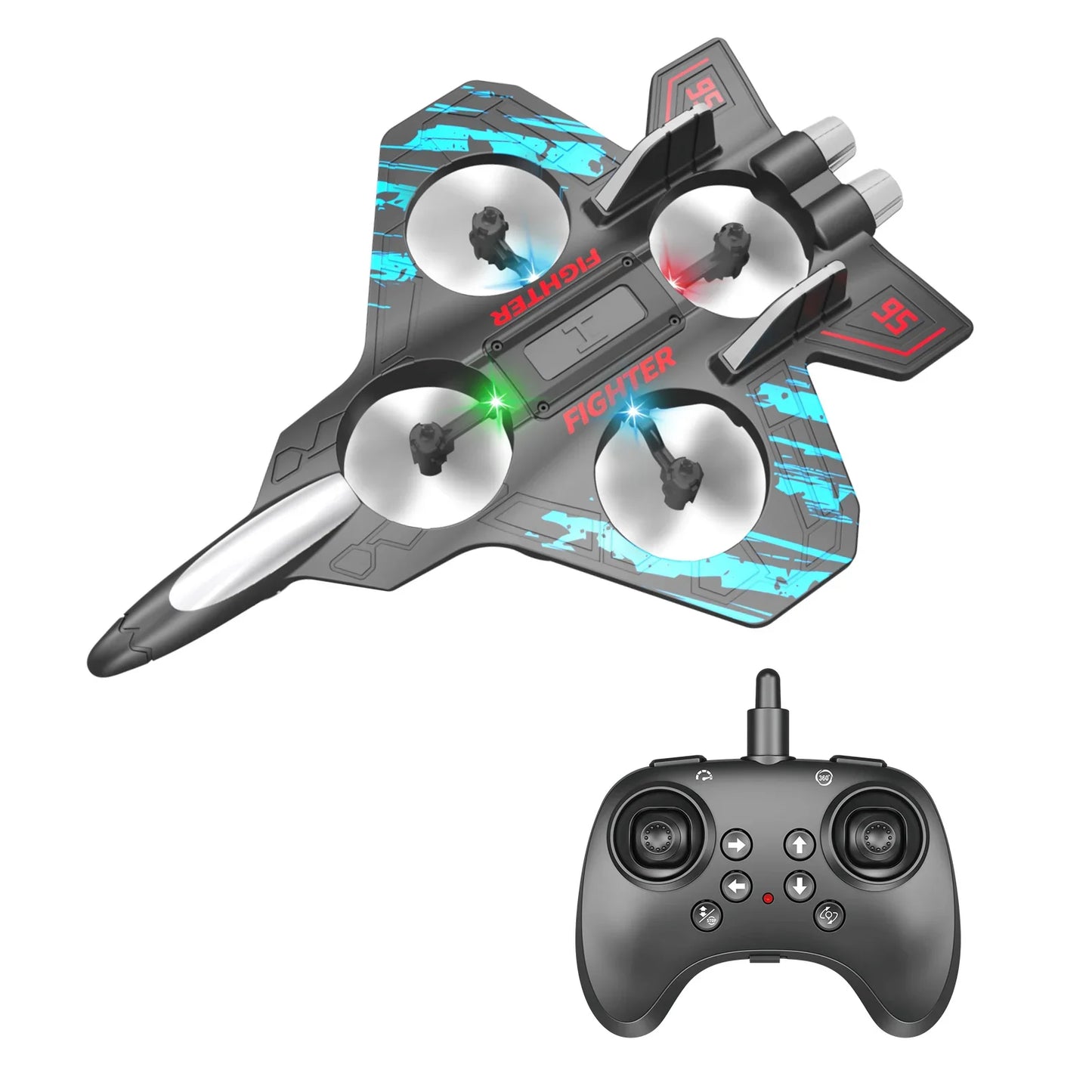 Glider Flying Helicopter RC Hobby Jet Plane 2.4G Stunt Remote Control Foam Fighter Airplane Toy with Light