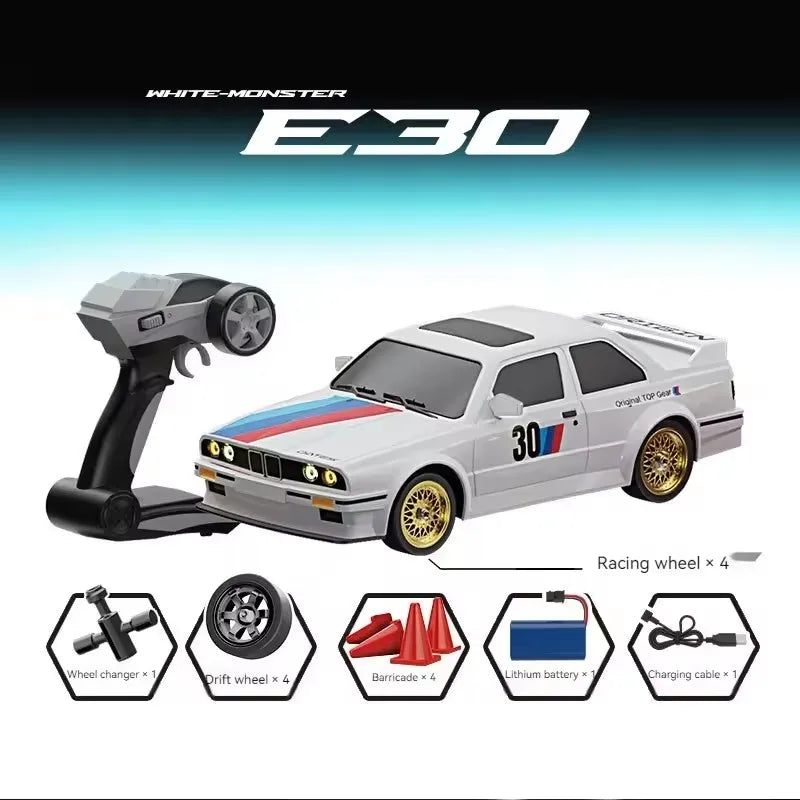 Rc Car 1:16 Retro E30 Sports Car Remote Control Car 4WD 30Km/H High Speed Drift Car 2.4G Cvt Rc Car Toy Boy ﻿Gift