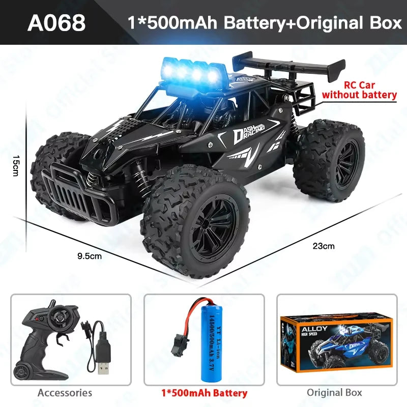 1:16 2.4Gh Model RC Car with LED Lights 2WD Off-Road Remote Control Climbing Vehicle Outdoor Cars Toys for Boys Girls Gifts