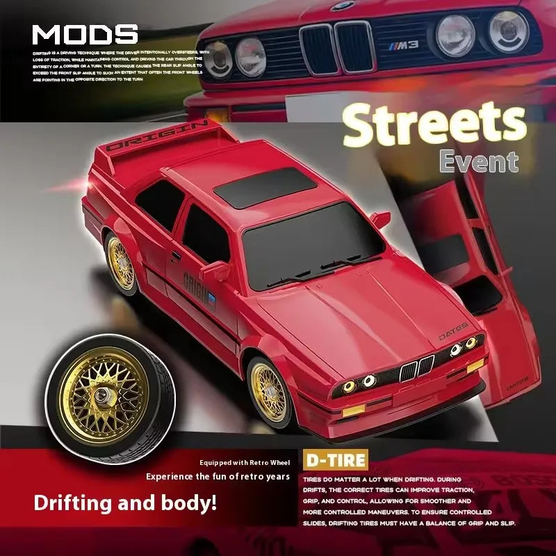 Rc Car 1:16 Retro E30 Sports Car Remote Control Car 4WD 30Km/H High Speed Drift Car 2.4G Cvt Rc Car Toy Boy ﻿Gift
